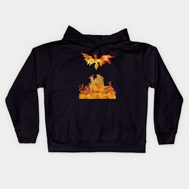 Rising Phoenix Kids Hoodie by CouzDesigns